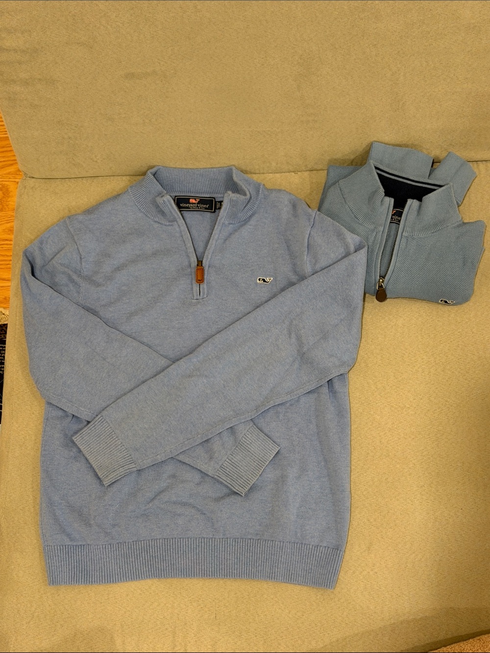 Vineyard Vines Men's Light Blue Quarter-Zip Pullover